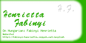 henrietta fabinyi business card